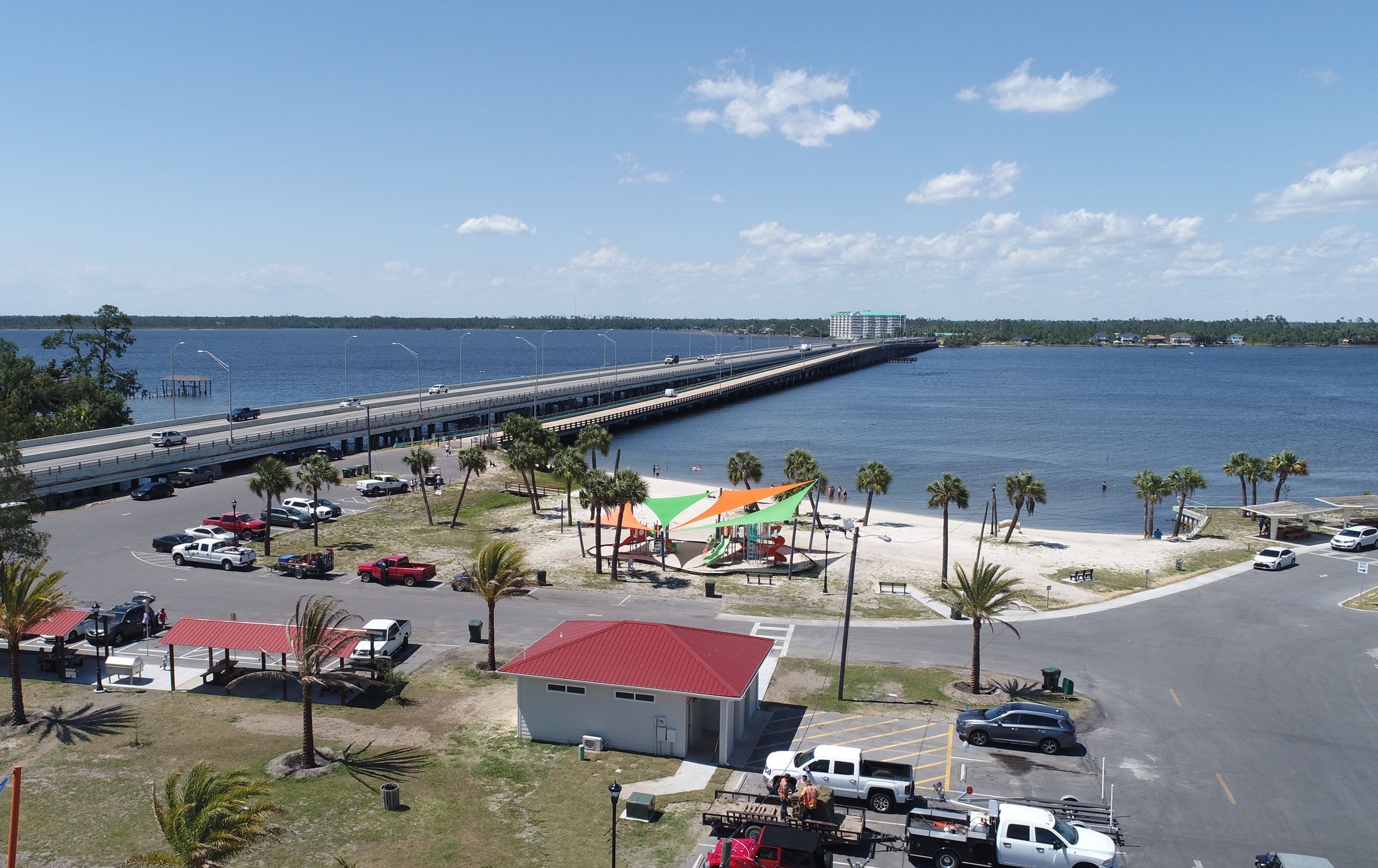 Aerial vie of Leslie Porter Park